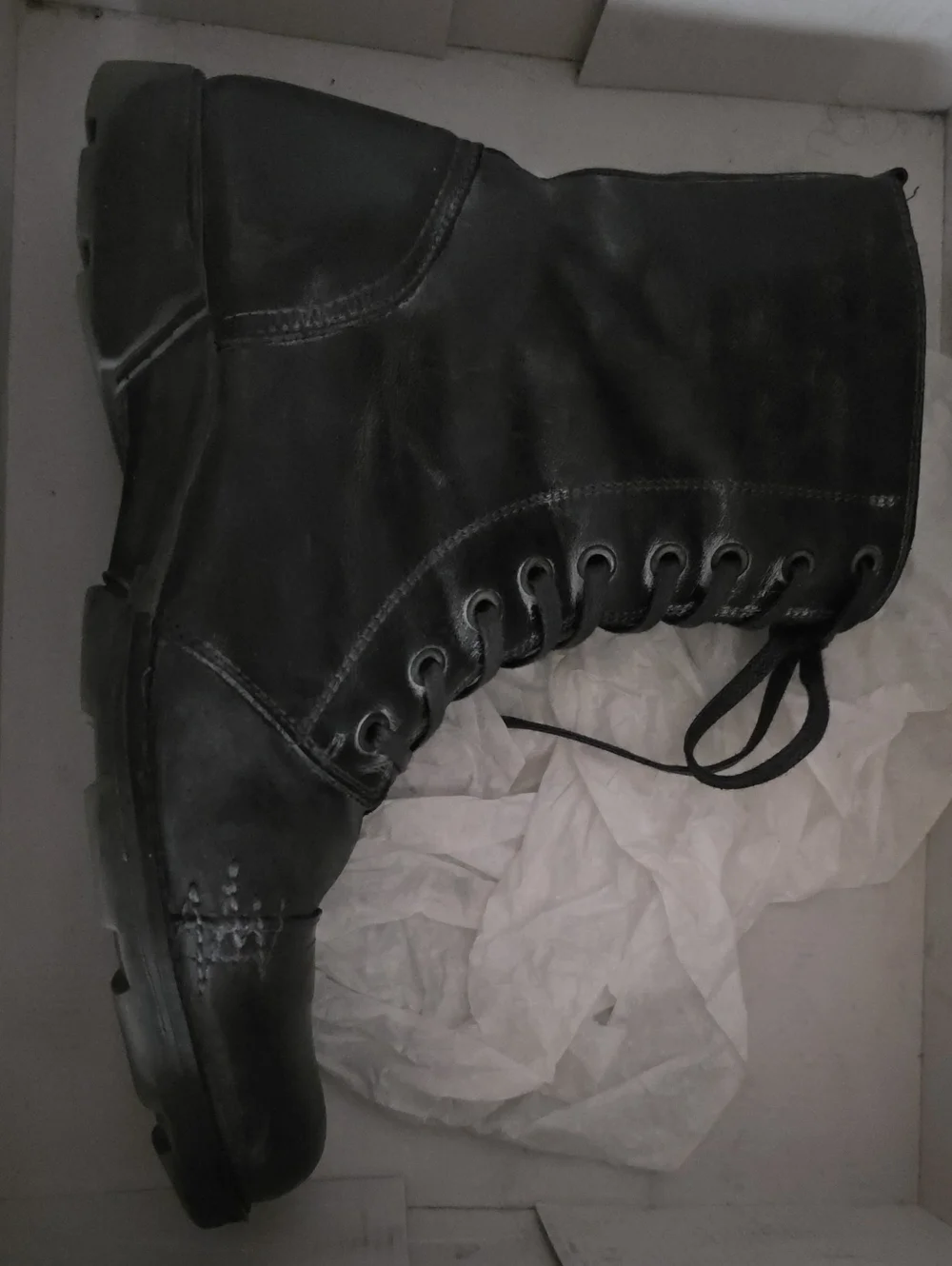 Steve Madden Boots Black Leather Gatsbys Mens Size 10